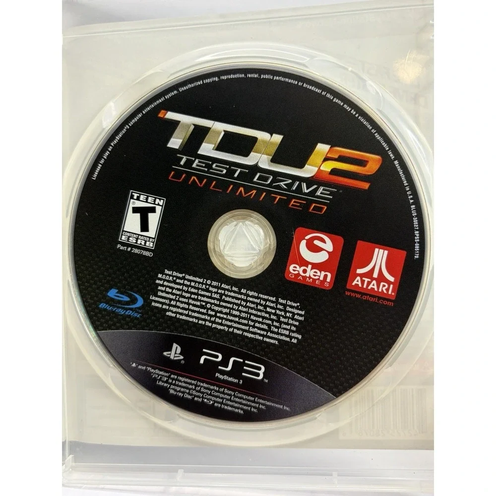 Test Drive Unlimited 2 PS3 Sony PlayStation 3 Racing Game Atari BLUS-30527 TDU2